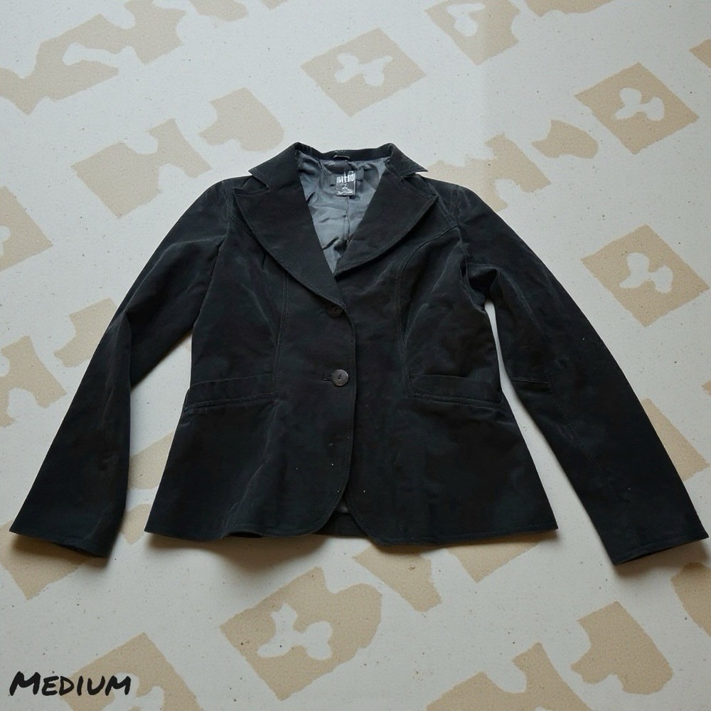 VTG 90s‎ Mark Alan Jacket Blazer Womens MEDIUM Black 100% Genuine Leather